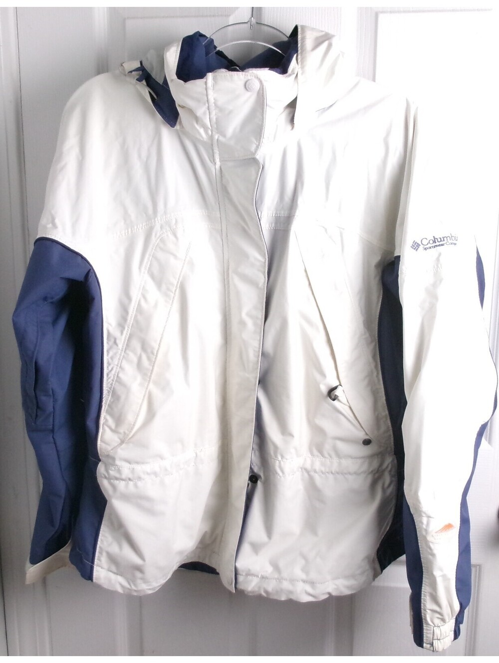 Columbia Women's L Omni-Shield Interchange Ski Snow Jacket White blue-purple Y2K